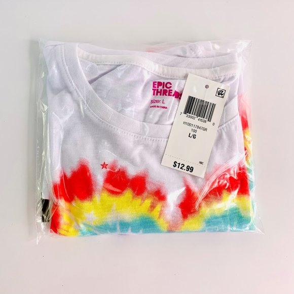 Epic Threads Girl’s White Tie Dye Heart Short Sleeve T-shirt L, XL BRAND NEW - Picture 2 of 5